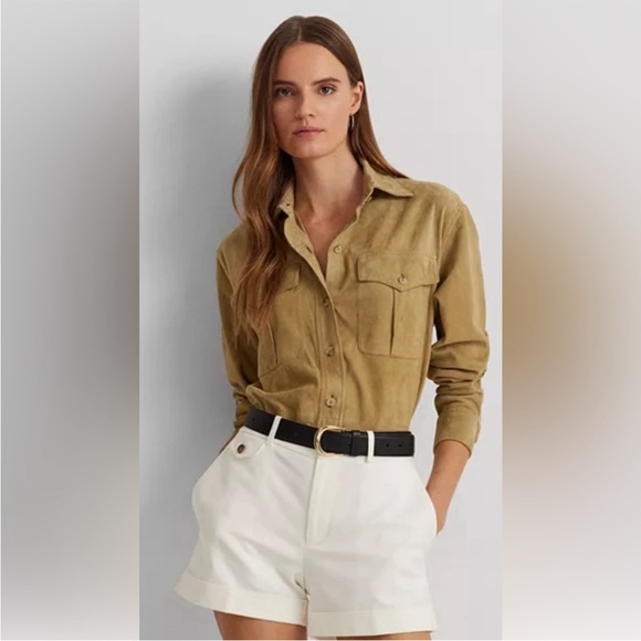 Ralph Lauren Tops - Ralph Lauren Linen Shirt in Light Brown